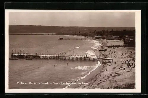 AK Varna, La plage avec les bains