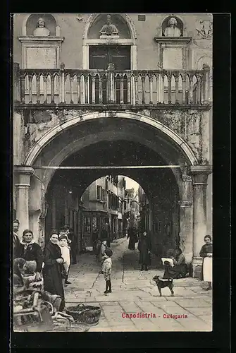 AK Capodistria, Blick durch Calegheria Tor