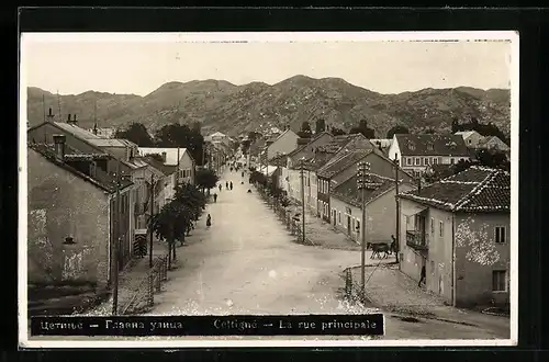 AK Cetinje / Cettigne, La rue principale, Strassenpartie