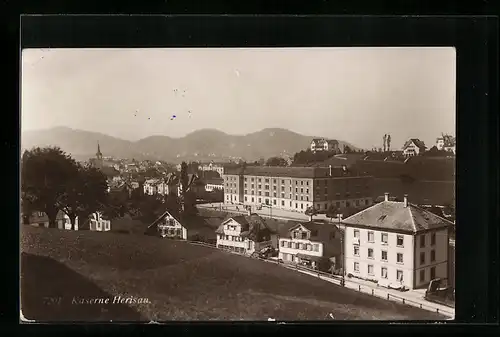 AK Herisau, Teilansicht mit Kaserne