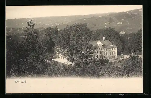 AK Weissbad, Ortsansicht aus der Vogelschau