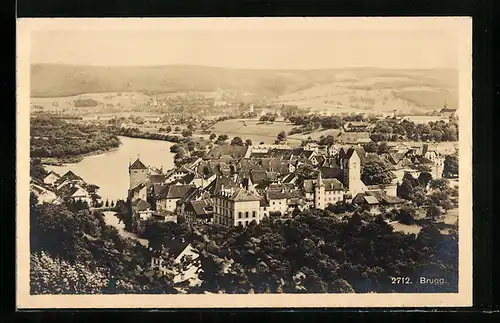 AK Brugg, Ortsansicht mit Umland