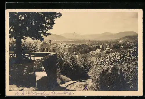 AK Brugg, Ortsansicht mit Strasse und Aussichtsplattform