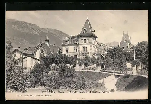 AK Sierre, Chapelle anglaise et Chateau Bellevue