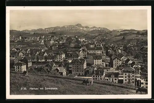 AK Herisau, Ortsansicht mit Säntiskette