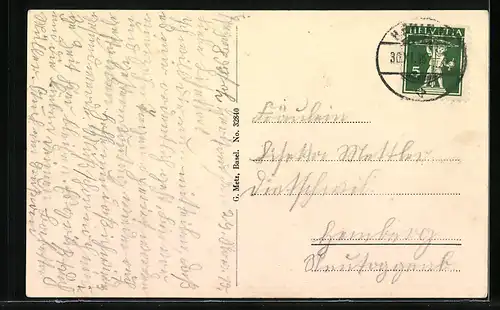 AK Herisau, Ortsansicht mit Krankenhaus