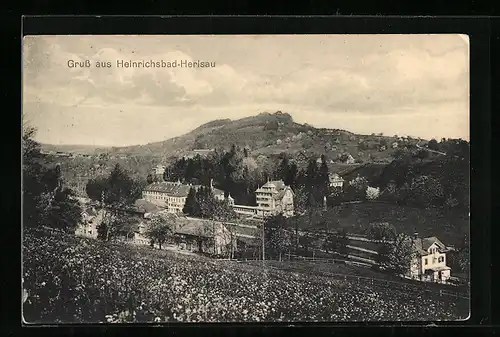 AK Heinrichsbad-Herisau, Ortsansicht aus der Vogelschau