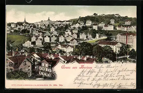 AK Herisau, Totalansicht aus der Vogelschau