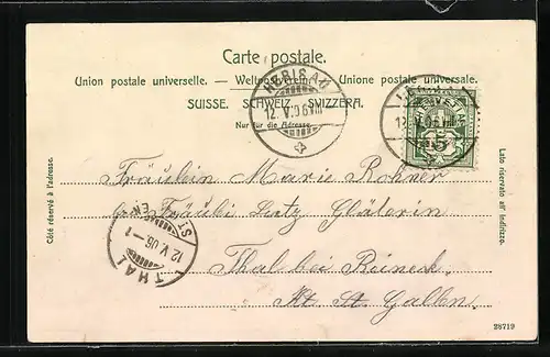 AK Herisau, Totalansicht aus der Vogelschau