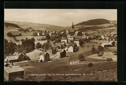 AK Stein, Ortsansicht mit Kirche und Umgebung