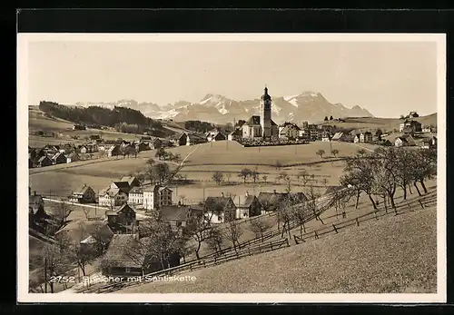 AK Speicher, Ortsansicht mit der Kirche und der Säntiskette