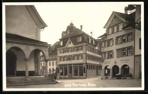 AK Herisau, Geschäft von Lindenmeyer-Cigarrenimport am Herisau Platz