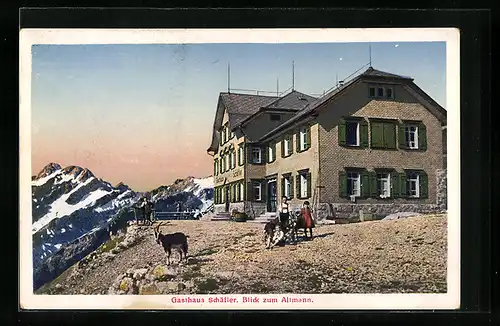 AK Säntis, Gasthaus Schäfler mit Blick zum Altmann
