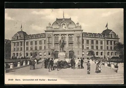 AK Bern, Universität mit Haller-Denkmal
