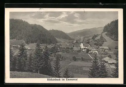 AK Röthenbach, Ansicht des Ortes im Emmental