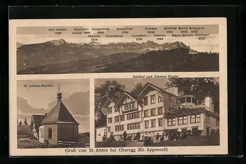 AK St. Anton bei Oberegg, Gasthof und Pension Rössle, St. Antons-Kapelle