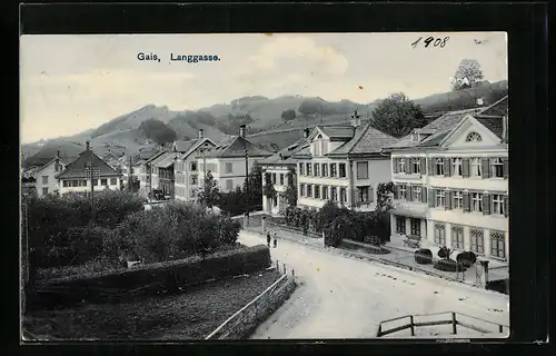 AK Gais, Häuser an der Langgasse