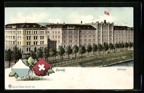 AK Zürich, Blick auf die Kasernen