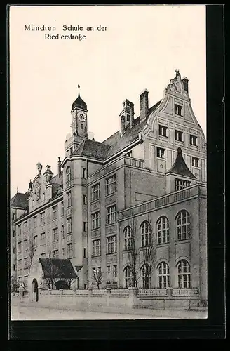 AK München, Schule an der Ridlerstrasse