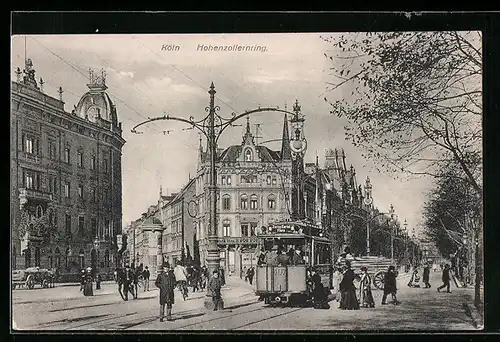 AK Köln-Neustadt, Strassenbahn am Hohenzollernring