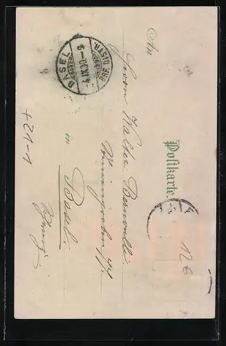 Lithographie Lübeck, Vollmond am Rathaus