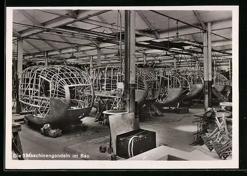 AK 5 Maschinengondeln eines Zeppelin im Bau