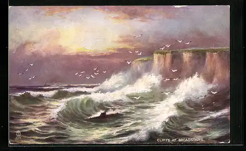 Künstler-AK Raphael Tuck & Sons Nr. 6648: Cliffs At Broadstairs