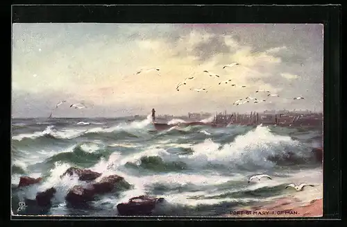 Künstler-AK Raphael Tuck & Sons Nr. 7063: Port St. Mary /Isle Of Man, Ortsansicht