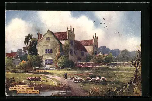 Künstler-AK Raphael Tuck & Sons Nr. 7425: Hertfordshire, Queen Hoo Hall