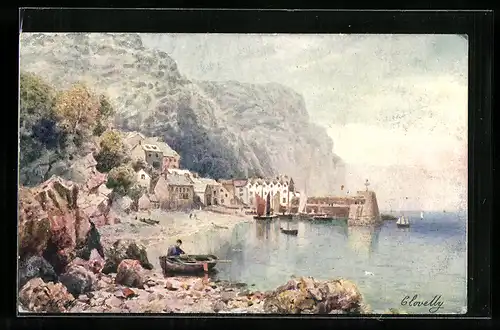 Künstler-AK Raphael Tuck & Sons Nr. 7464: Clovelly, Ortsansicht