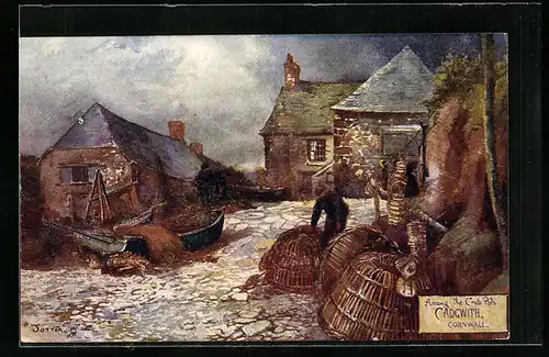 Künstler-AK Raphael Tuck & Sons Nr. 1679: Cadgwith, Among the Crab Pots