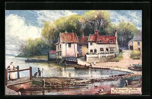 Künstler-AK Raphael Tuck & Sons Nr. 7753: Pin Mill, Near Ipswitch