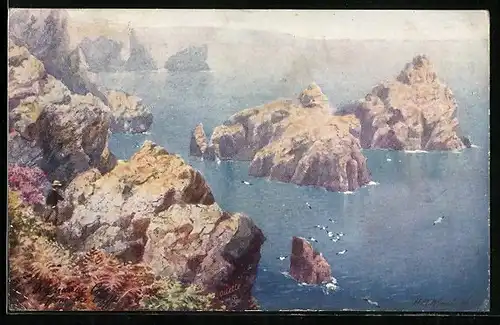 Künstler-AK Raphael Tuck & Sons Nr. 7069: Kynance Cove from the Cliffs
