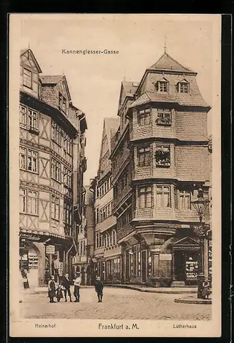 AK Alt-Frankfurt, Hainerhof, Kannengiesser-Gasse, Lutherhaus