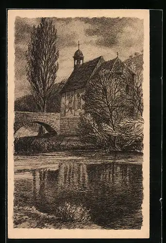 Künstler-AK Bad Mergentheim, Wolfgangskapelle