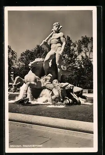 AK München, Neptun-Brunnen