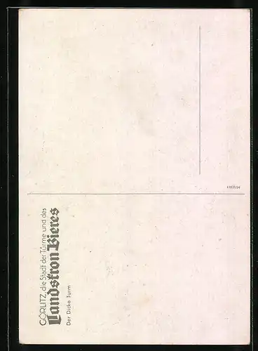 AK Görlitz, Blick über Dächer auf den dicken Turm