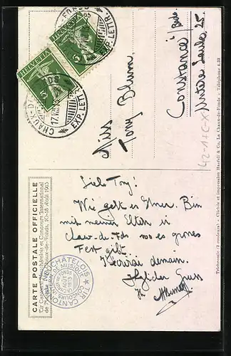 AK La Chaux-de-Fonds, Tir Cantonal Neuchatelois & Concours Intern. de Musique 1913, Vue Génerale