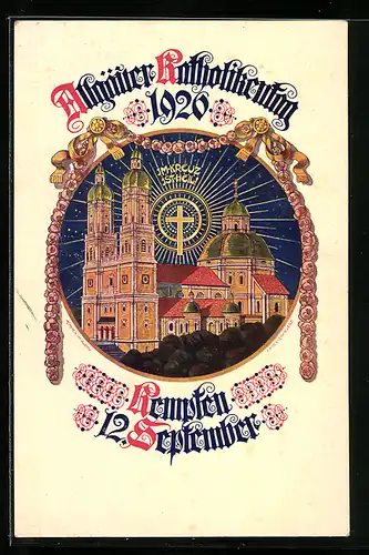 AK Kempten, Allgäuer Katholikentag 12.09.1920, Basilika St. Lorenz