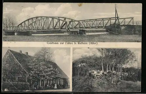 AK Rethem / Aller, Gasthaus zur Fähre, Brücke