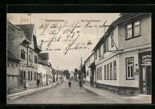 AK Wandersleben, Gasthof zum Löwen, Inh. Arno Höpping, Hauptstrasse