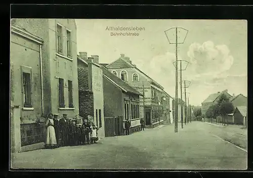 AK Althaldensleben, Partie in der Bahnhofstrasse