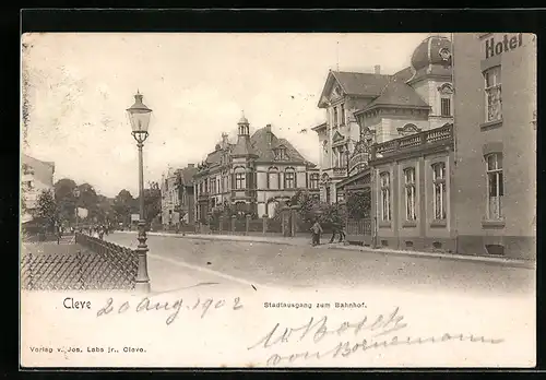 AK Cleve, Stadtausgang zum Bahnhof