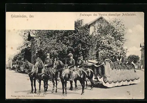 AK Holzminden, Festwagen des Vereins ehemaliger Artilleristen