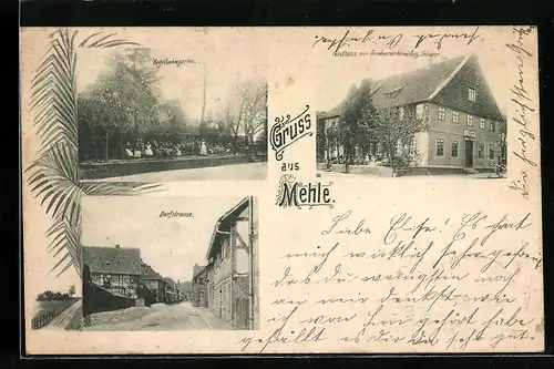 AK Mehle, Gasthaus zur Friedenseiche, Dorfstrasse