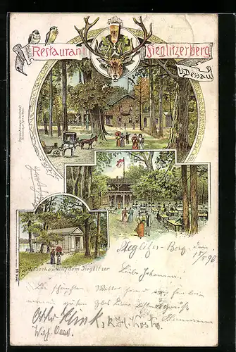 Lithographie Dessau, Restaurant Sieglitzerberg