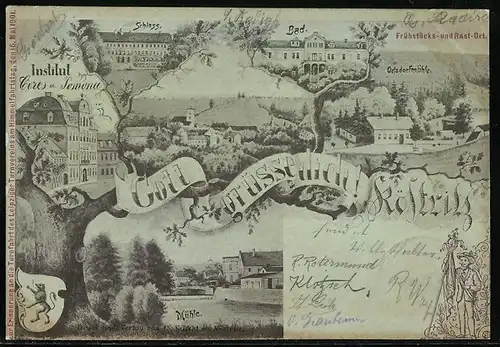 AK Köstritz, Institut Ceres und Pomona, Mühle, Bad, Schloss