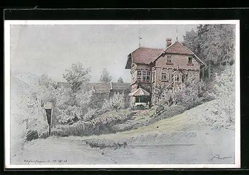 Künstler-AK Kiefersfelden, Villa Katra