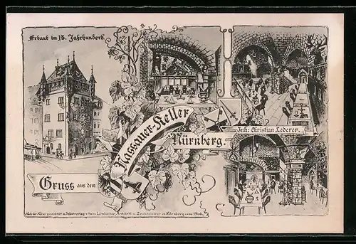 Lithographie Nürnberg, Gasthaus Nassauer-Keller