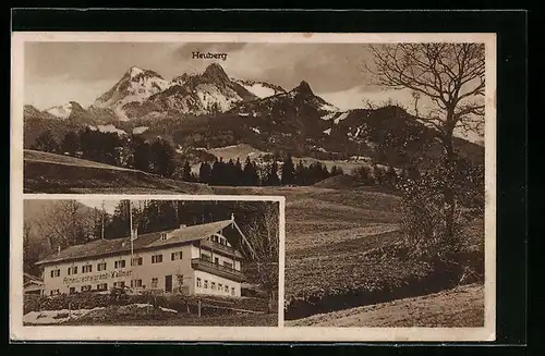 AK Törwang, Alpengasthaus und Pension Duft-Bräu, Blick zum Heuberg